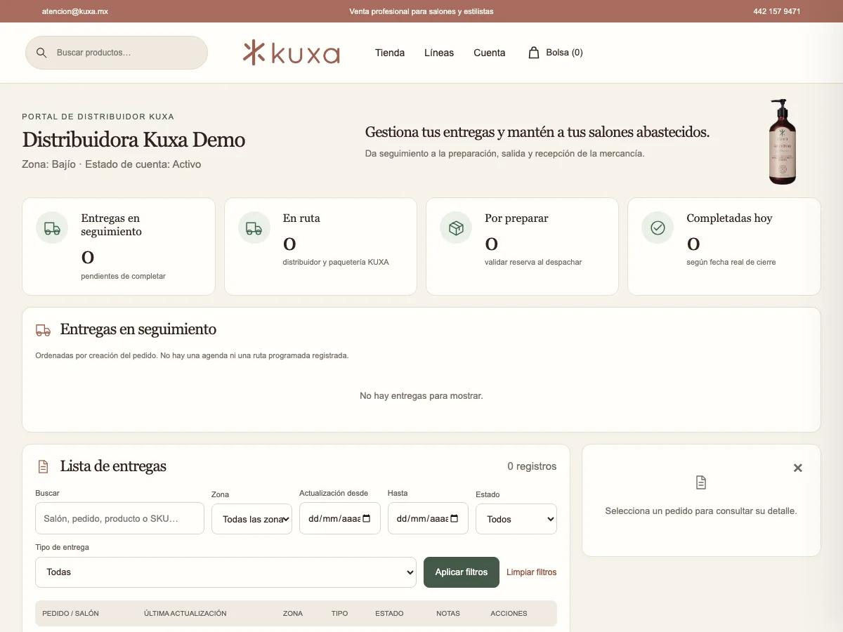 Seguimiento de entregas del distribuidor
